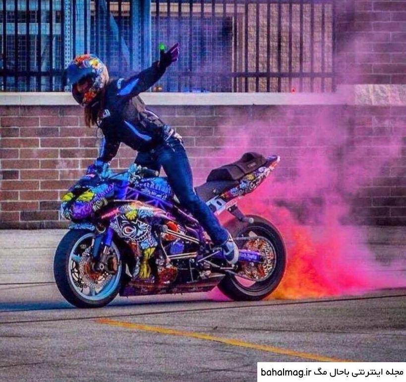  عکس پروفایل پسرانه لاتی با موتور سیکلت