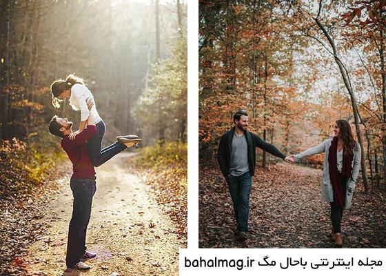  عکس دو نفره پاییزی