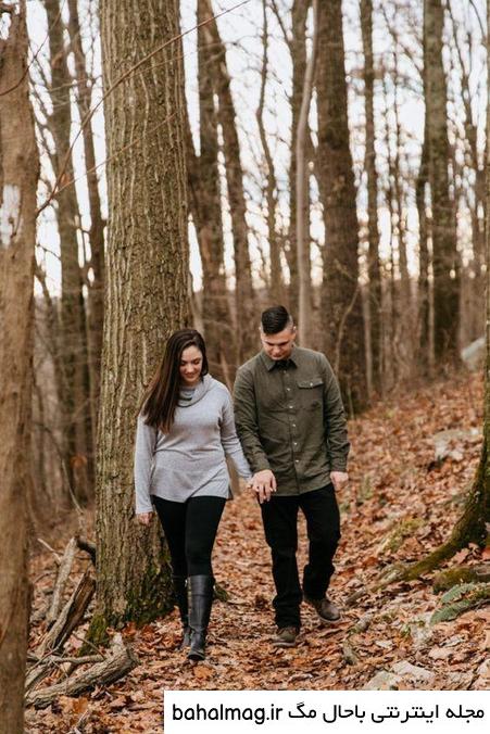 ژست عکس پاییزی دونفره