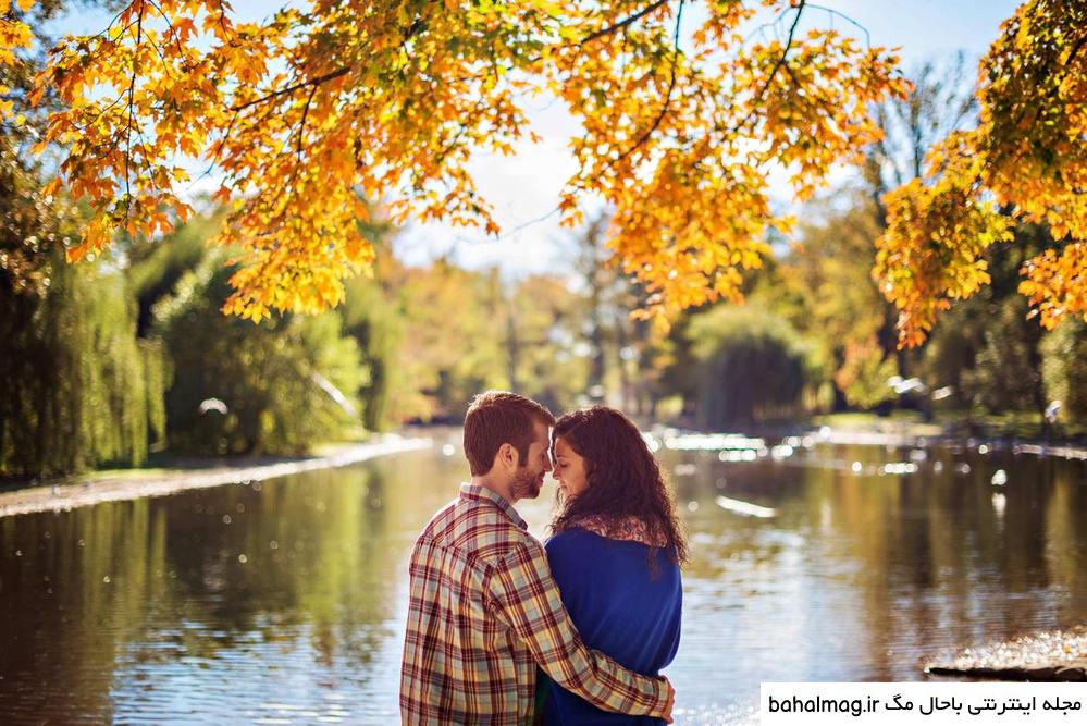 ژست عکس پاییزی دونفره