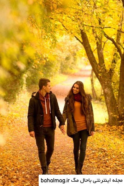ژست عکس پاییزی دونفره