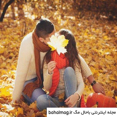 ژست عکس پاییزی دونفره