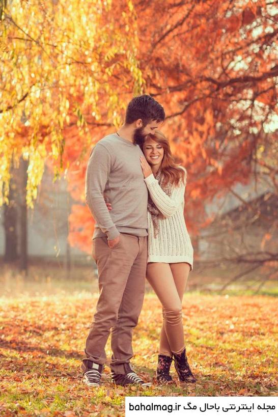 ژست عکس پاییزی دونفره