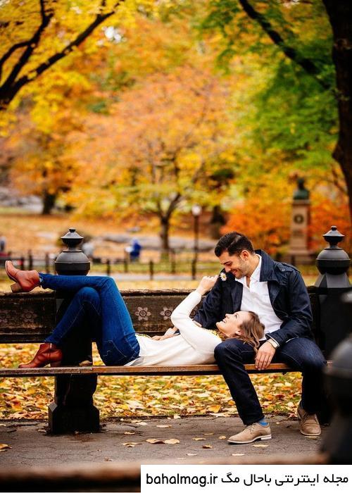 ژست عکس پاییزی دونفره