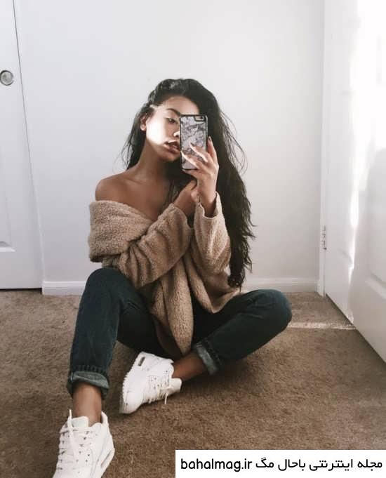 عکس جلو آینه دخترانه