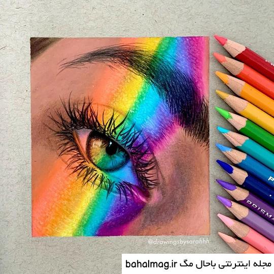 ایده نقاشی حرفه ای با مداد رنگی ️ [ بهترین تصاویر ]