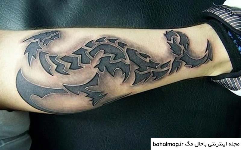 جدیدترین طرح تاتو اژدها سه بعدی