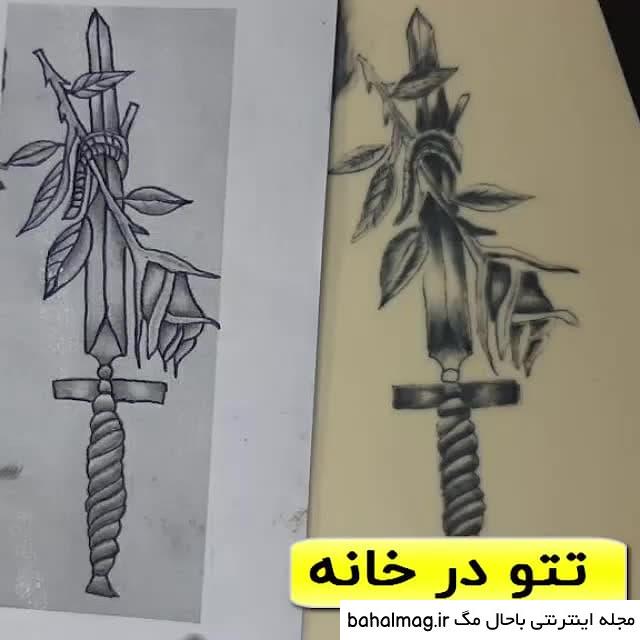 طرح تاتو شمشیر سامورایی خاص
