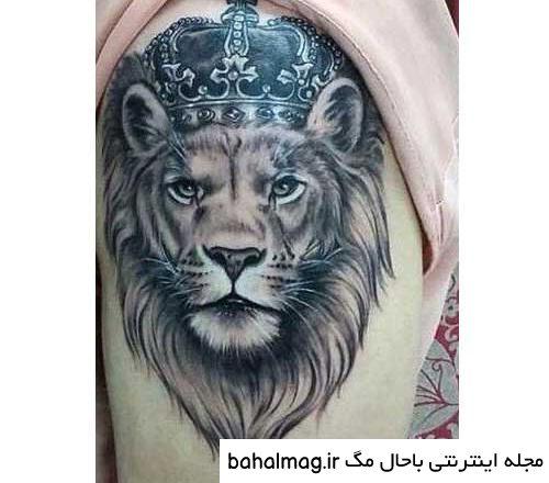 طرح تاتو شیر روی بازو خاص