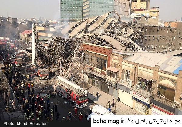 به روز ترین عکس آتش گرفتن ساختمان پلاسکو