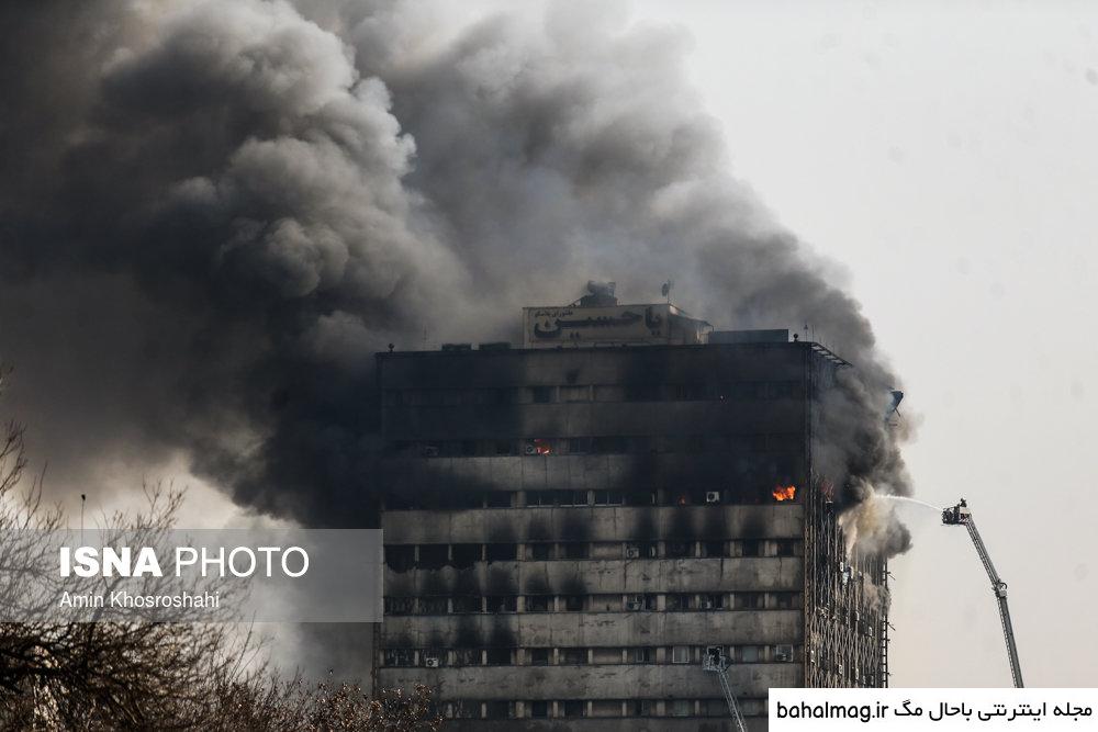 جدیدترین عکس آتش گرفتن ساختمان پلاسکو