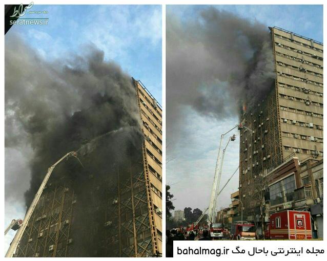 عکس آتش گرفتن ساختمان پلاسکو تازه