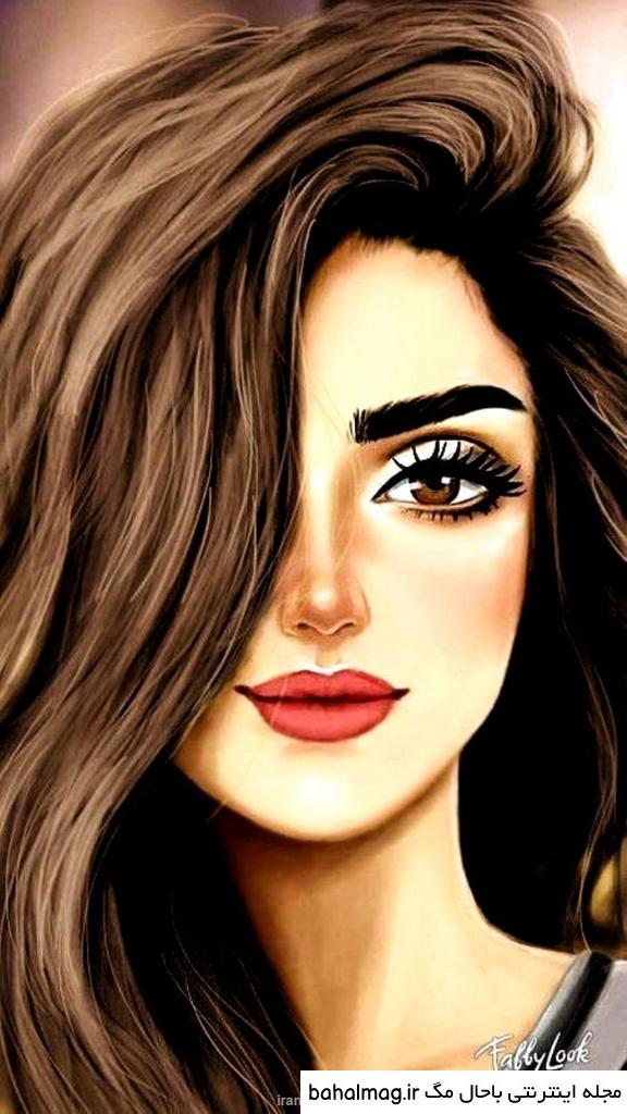 عکس دختر خوشگل نقاشی برای پروفایل دانلود