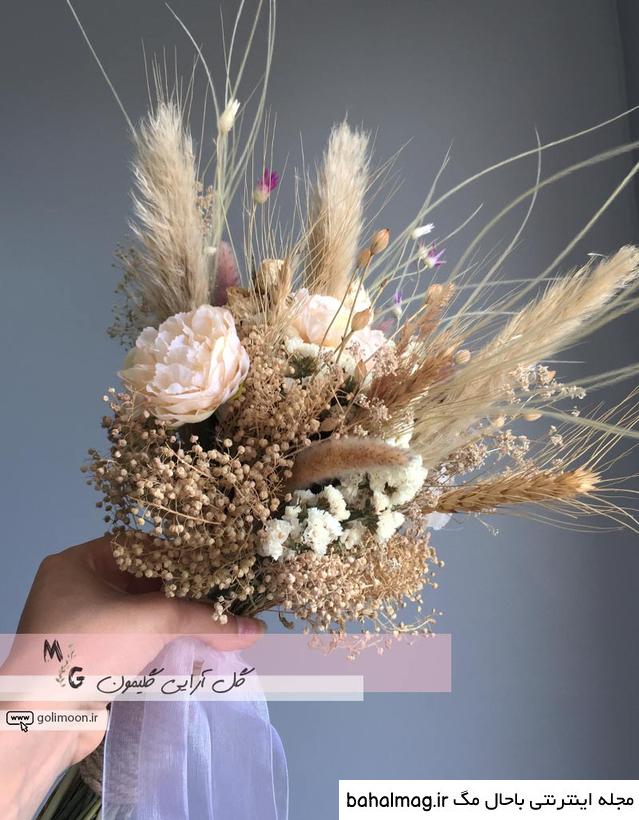 عکس دسته گل عروس با گندم