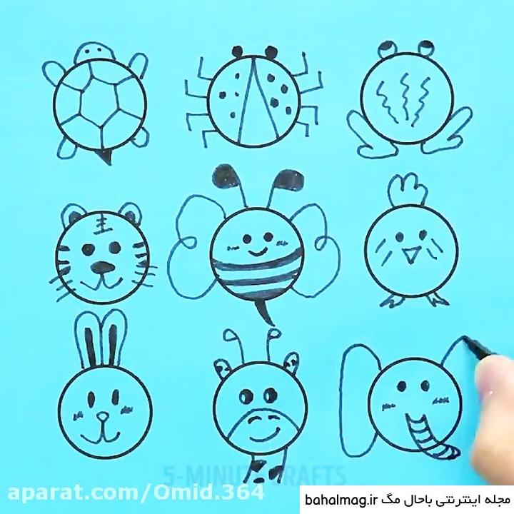 عکس نقاشی صورت حیوانات ساده با کیفیت