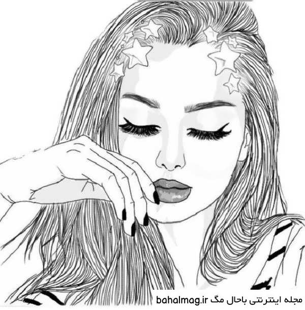 جالب ترین عکس نقاشی صورت دختر فانتزی