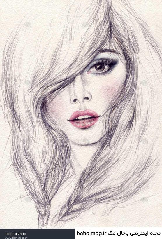 خاص ترین عکس نقاشی صورت دختر فانتزی
