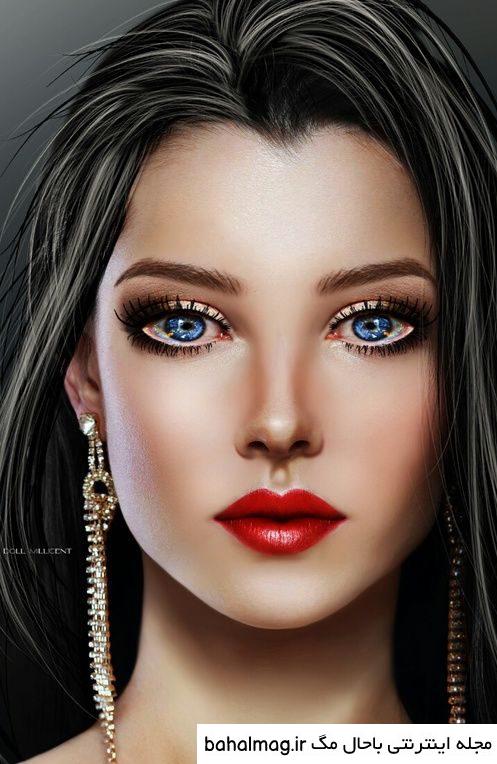 مجموعه عکس نقاشی صورت دختر فانتزی