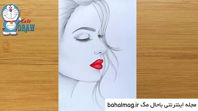 بهترین عکس نقاشی صورت نیم رخ