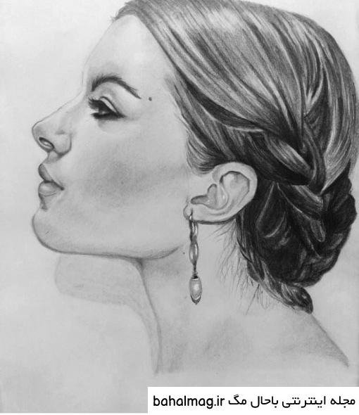 جالب ترین عکس نقاشی صورت نیم رخ