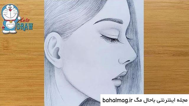 خاص ترین عکس نقاشی صورت نیم رخ