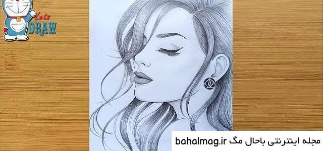 عکس نقاشی صورت نیم رخ به روز