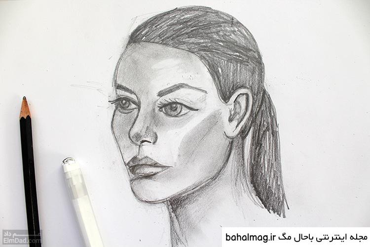 عکس نقاشی صورت نیم رخ دانلود