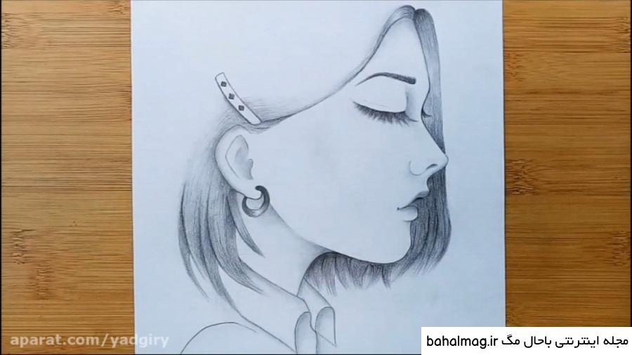 عکس نقاشی صورت نیم رخ