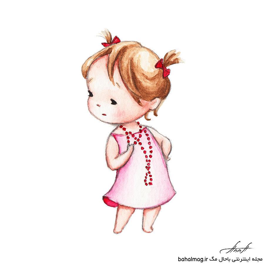 عکس نقاشی فانتزی عروسکی ساده دانلود