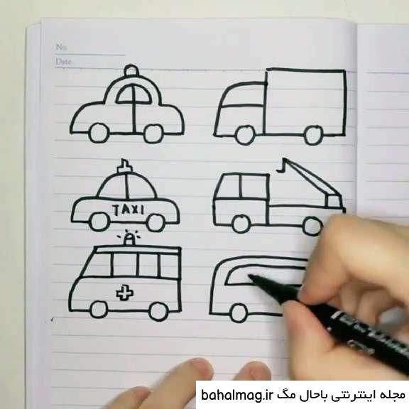 تصویر نقاشی ماشین کودکانه
