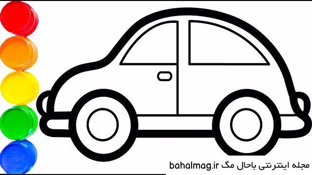 عکس نقاشی ماشین کودکانه باحال مگ