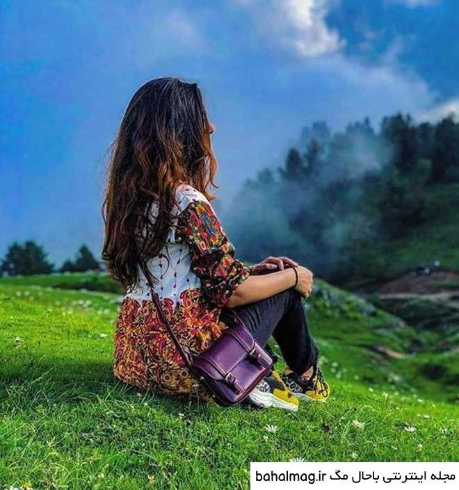 عکس پروفایل دختر در طبیعت از پشت