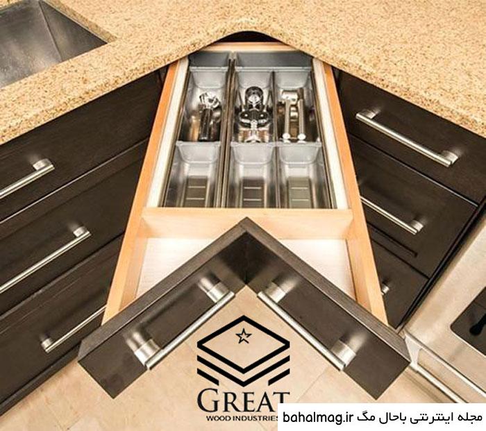 مدل کابینت آشپزخانه کوچک پنجره دار