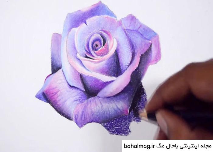 نقاشی گل با قلب
