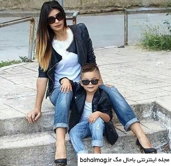 ژست عکس تولد مادر پسری با کیفیت