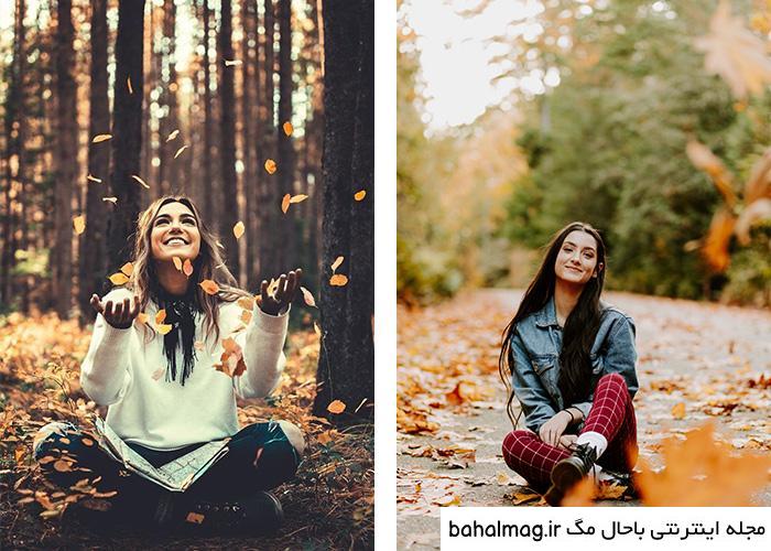 ژست عکس دخترانه تو پارک با کیفیت