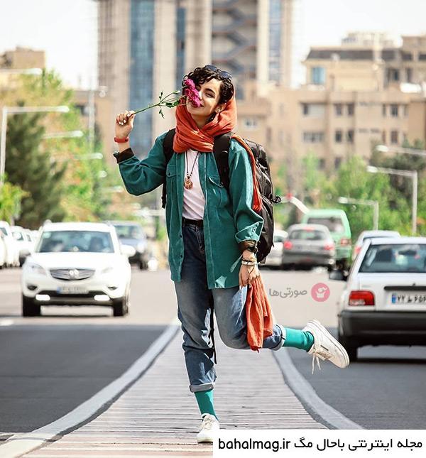ژست عکس دخترانه تو پارک به روز