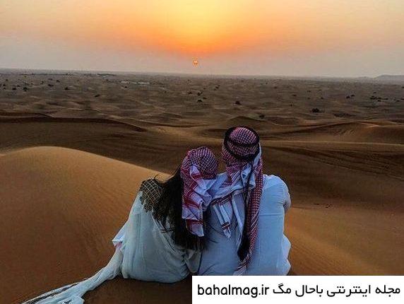 ژست عکس دخترانه در کویر با کیفیت