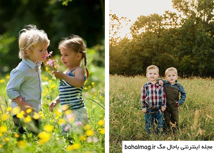 خاص ترین ژست عکس دونفره کودکان