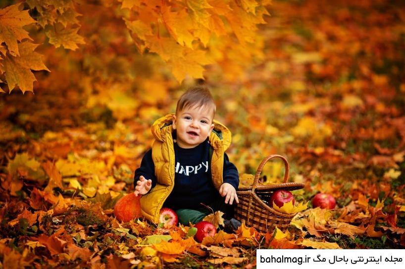 خاص ترین ژست عکس پاییزی کودک