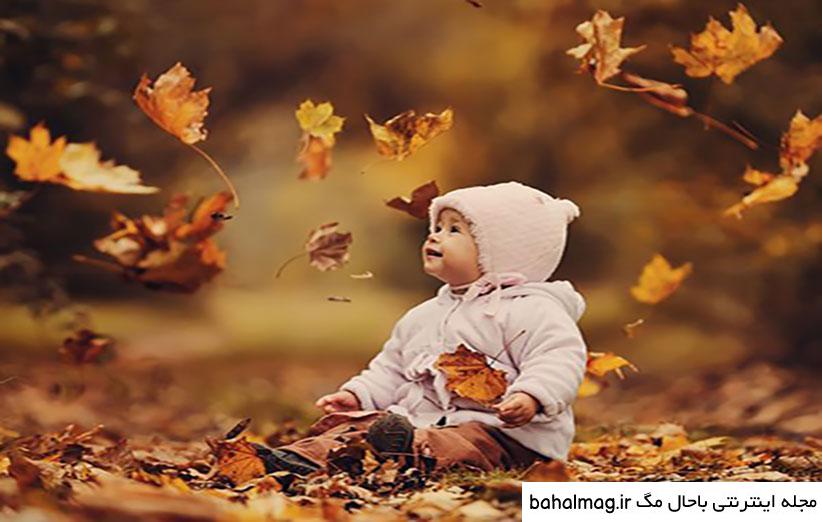 مجموعه ژست عکس پاییزی کودک
