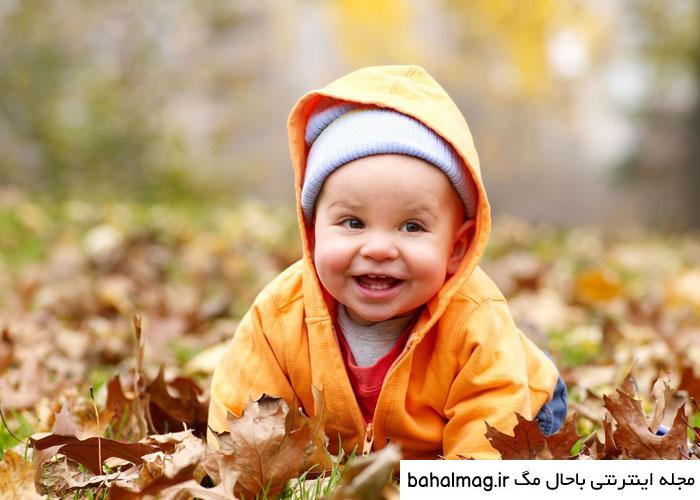 ژست عکاسی پاییزی کودک