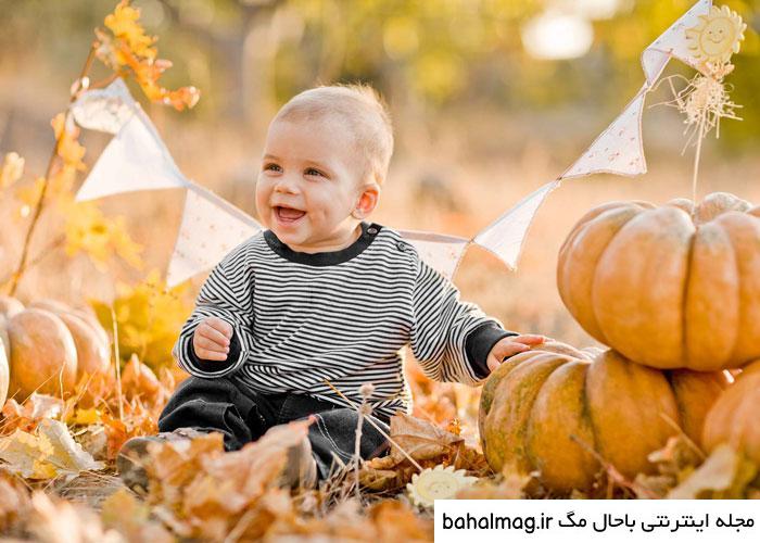 ژست عکس پاییزی کودک با کیفیت