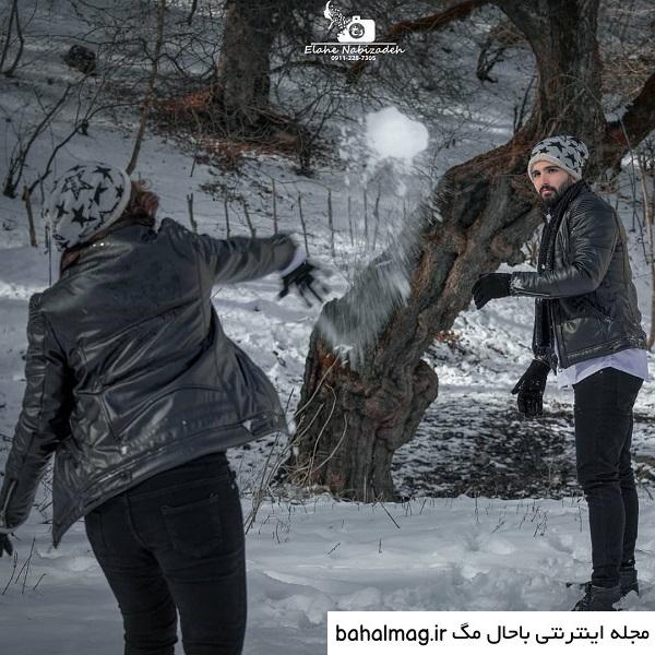 ژست عکس پسرانه در برف باحال مگ