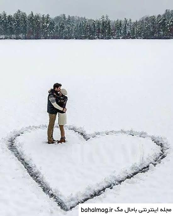 ژست عکس پسرانه در برف تازه