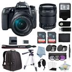 Canon EOS Rebel 77D Bundle with 18-135mm USM Lens + Advanced Accessory Kit - Includes to Get Started
