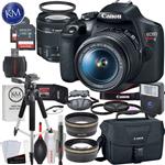 Canon EOS Rebel T7 DSLR Camera w/ EF-S 18-55mm Lens + 2 x 32 GB Memory + Deluxe Striker Bundle