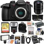 Panasonic Lumix DC-GH5S Wi-Fi C4K Digital Camera Body with 12-60mm f/2.8-4 Lens + 128GB Card + Battery + Backpack + Flash + LED Light + Microphone Kit