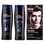 کیت شامپو رنگ فاربن مدل Black حجم 500 میلی لیتر بسته 2 عددی