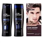 کیت شامپو رنگ فاربن مدل Dark Brown حجم 500 میلی لیتر بسته دو عددی